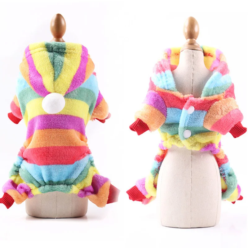 Colorful Одежда для собак, Пижама, флисовый комбинезон, зимняя одежда для собак, четыре ноги, теплая одежда для домашних животных, наряд для маленьких собак, костюм звезды, одежда 30 - Цвет: Colorful