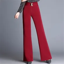 M-6XL, элегантные широкие брюки, офисные женские повседневные Прямые брюки с высокой талией, женские мягкие модные штаны на молнии DS8060
