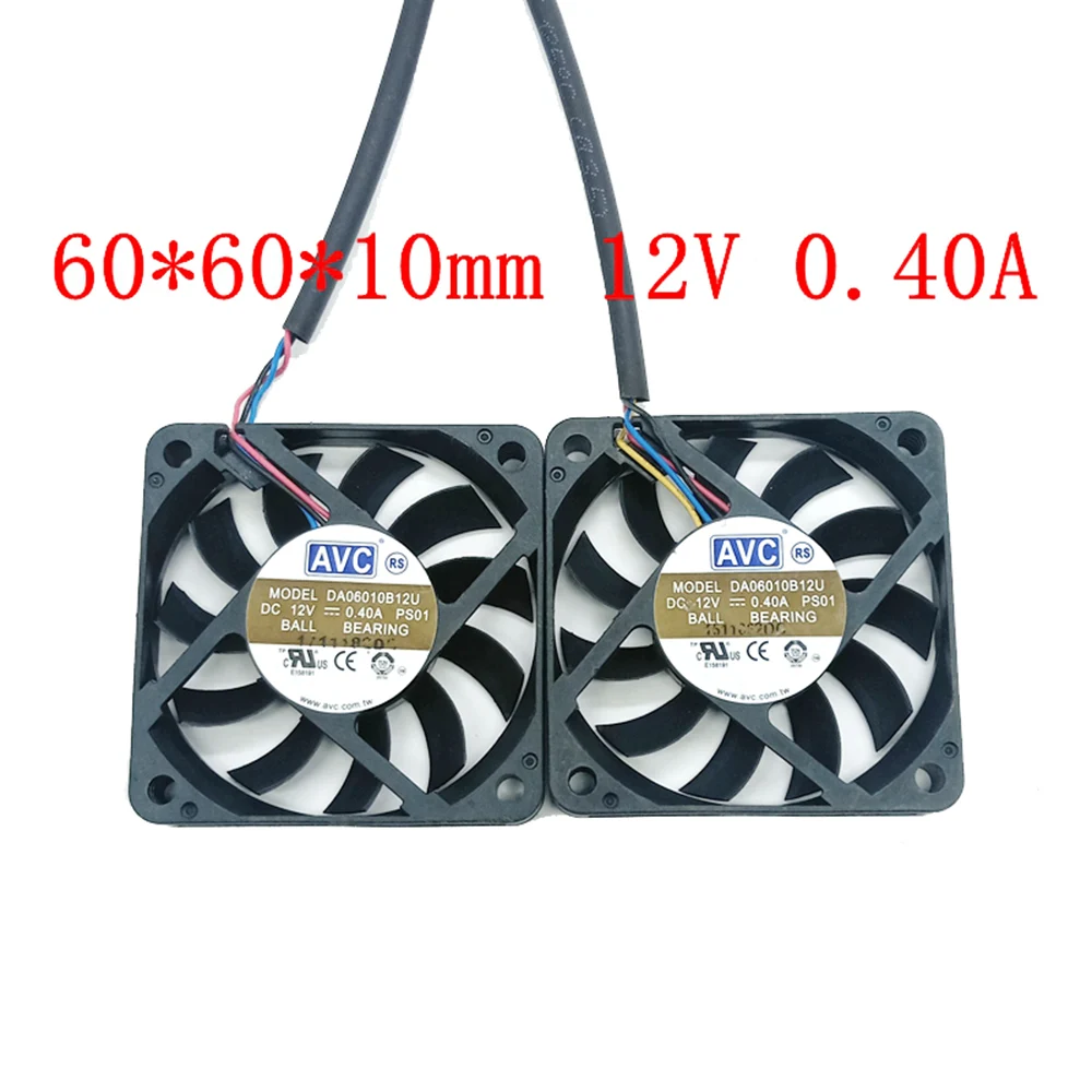 2 шт./пара Da06010b12u 6010 6 см 60x60x10 мм 12 В постоянного тока pwm вентилятор видеокарты с