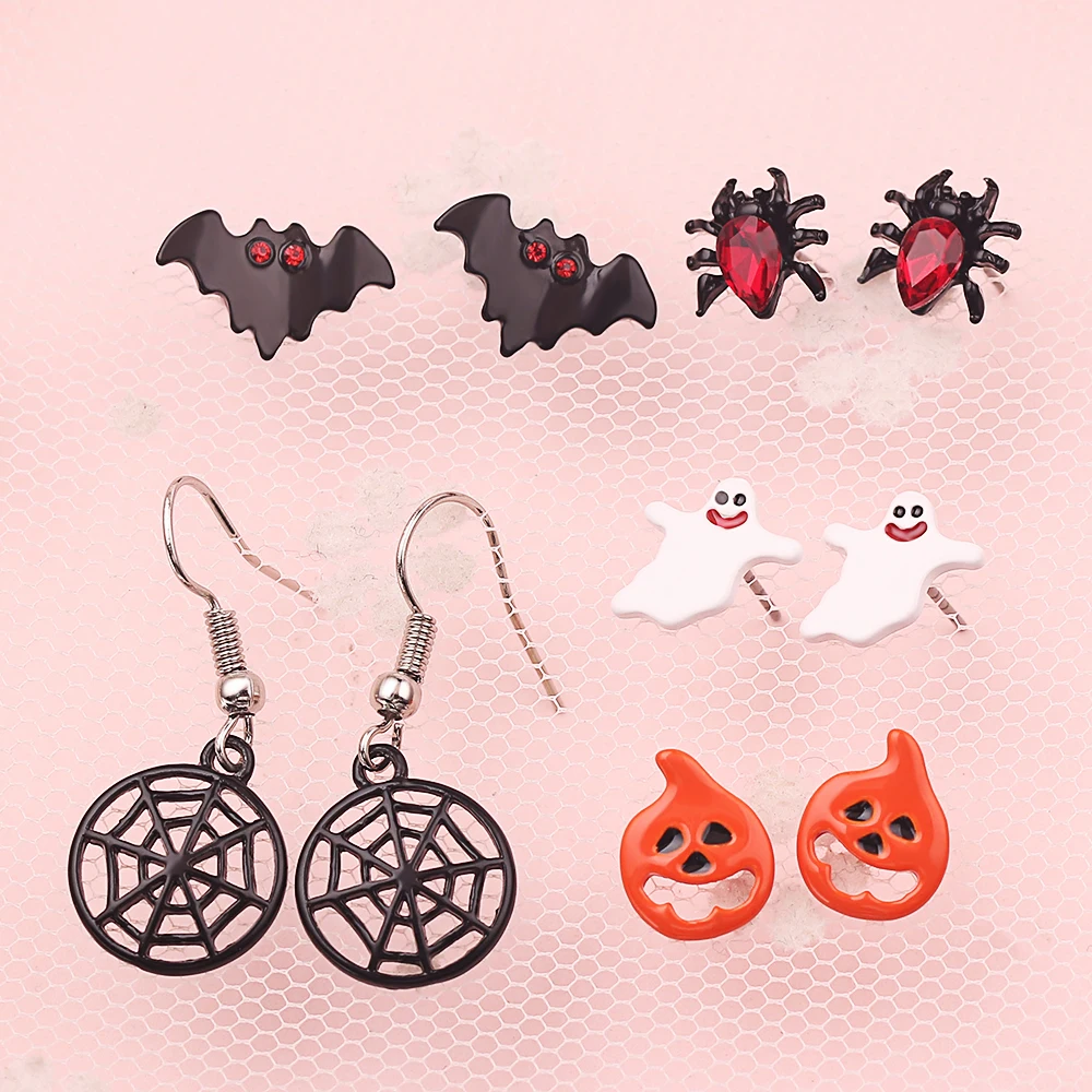 5 пар/комплект женские серьги-гвоздики в стиле панк | Украшения и аксессуары