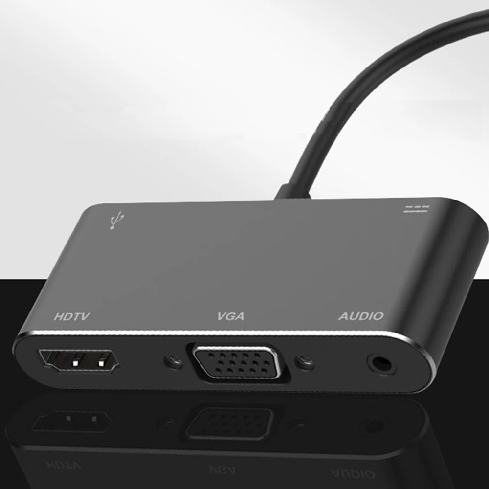 Тип C к Hdmi 4K Vga Hdtv+ 3,5 мм аудио видео адаптер Pd зарядное устройство для Macbook Google Chromebook ноутбука ПК и телефона к телевизору