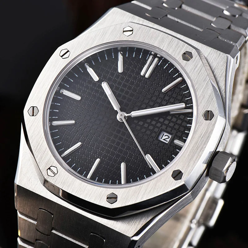 Мужские часы 41 мм автоматические механические часы мужские Топ люксовый бренд модные спортивные из нержавеющей стали водонепроницаемые светящиеся часы 007