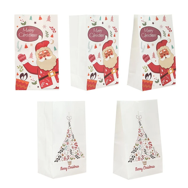 

12pcs Kraft Paper Bags Popcorn Bag Candy Box Christmas Goodie Bags Paper Gift Bags Paper Christmas Packaging Sweets Popcorn Box