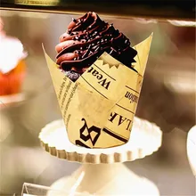 1 шт. одноразовый Бумажный инструмент для украшения торта Форма Тюльпан Цветок шоколадная обертка для кексов Выпечки Кондитерская бумага для маффинов лайнер