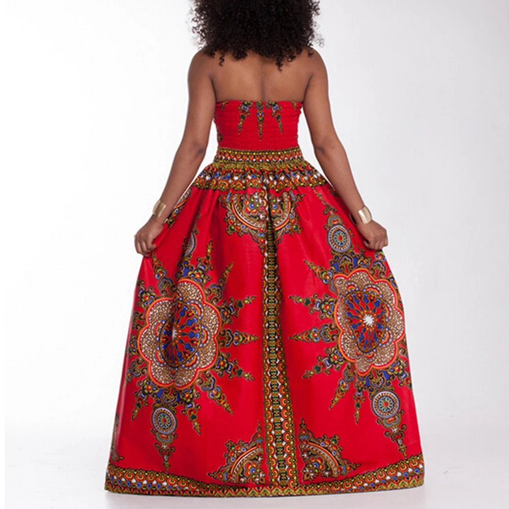 Fadzeco африканские платья для женщин Дашики летние трубки длинное платье этнический Племенной бандо с принтом Повседневное платье макси Vestidos