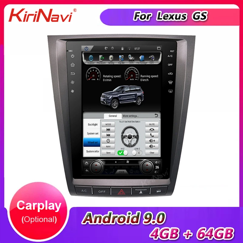 Автомобильная магнитола KiriNavi 1 Din Android 9 0 для Lexus GS GS300 GS350 GS400 GS430 GS460 автомобильный Dvd