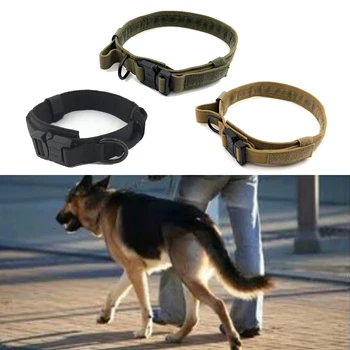 

Dog Collar Nylon Adjustable Military Tactical Dog Collars Control Handle Training Pet Cat Dog Collar Pet Products