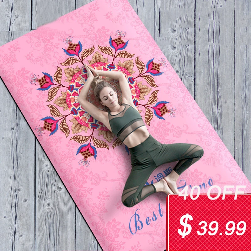 

Yoga Mat Microfiber Upgraded Suede High-Grade TPE Eco Friendly Sweat Absorbent Portable Non Slip Exercise Fitness Mat 183*80*6mm