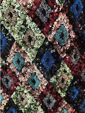 Latest Design Colorful Off Shoulder Sexy Evening Dresses Multicolored Sequins Luxury Sparkle Prom Dress