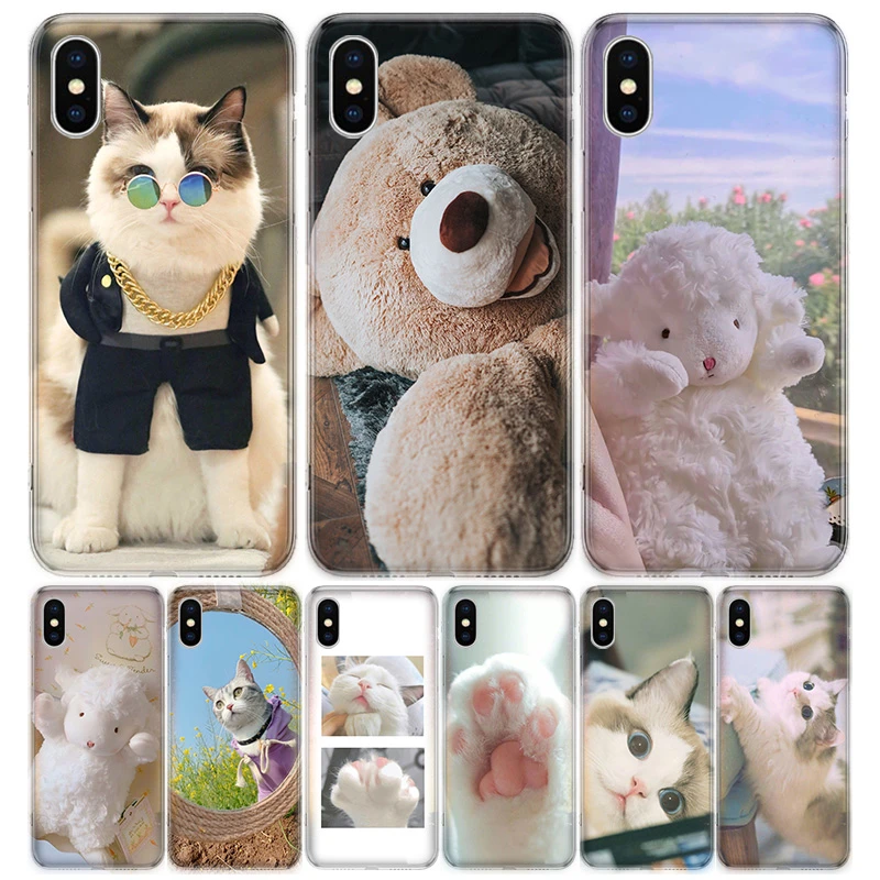 かわいい猫壁紙appleのiphone 7 8プラス11 12ミニプロx Xs Xr 6 6s 5 5s Se 最大ソフトクリアシリコンtpu電話ケース共同 電話用緩衝材 Aliexpress