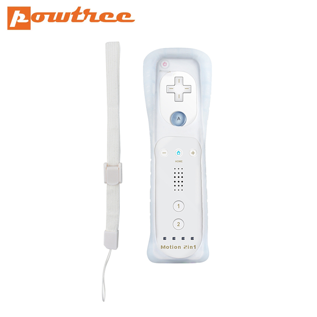 Nintendo Wii Joystick 2 in 1 Wireless Remote Gamepad Controller Set Optional Motion Plus with Nunchuck & Silicone Case