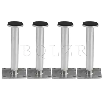 

BQLZR 4 x Stainless Steel Silver Furniture Legs 6x13cm Metal Sofa Bed Feet