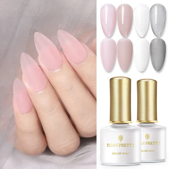 

BORN PRETTY 6ml Natural Color Base Coat Soak Off Semitransparent Elegance Series Nail Gel Nail Art Design