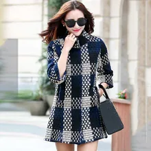 Шерстяное пальто Модные женские зимние осенние теплые толстые кнопки Клетчатая Шерстяная длинная теплая куртка износоустойчивые кардиганы куртки верхняя одежда#45