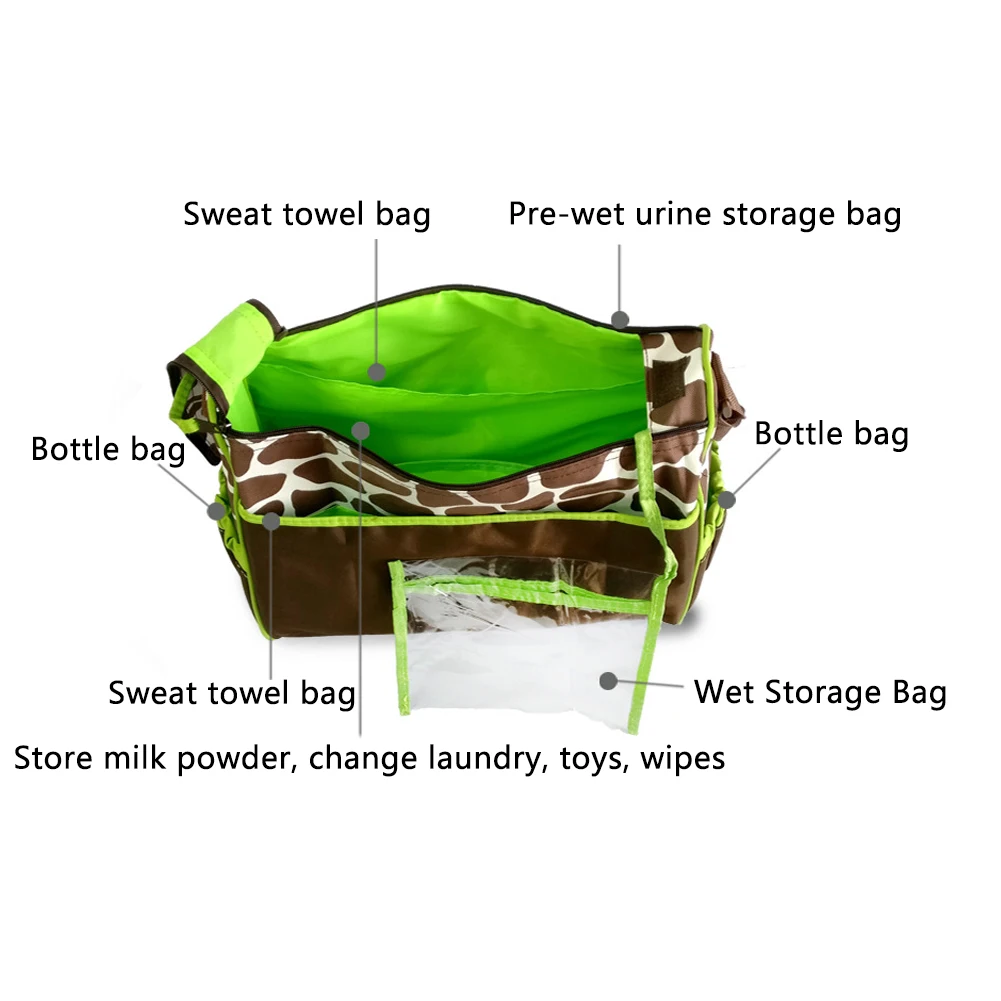 Большая модная Вместительная дорожная детская Пеленка, пеленка, сумка для пеленания, водонепроницаемая дорожная сумка для подгузников с ковриком, дорожная сумка через плечо