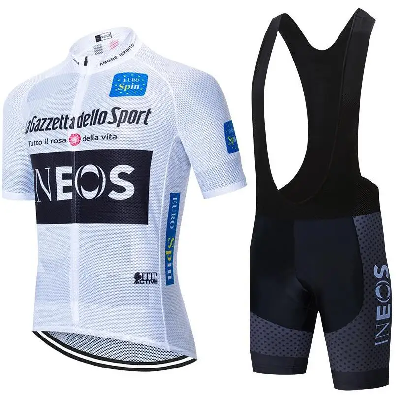 ITALIA RED INEOS cycling jersey 20D bike shorts set Ropa Ciclismo MENS summer quick dry BICYCLING Maillot bottom clothing - Цвет: Белый