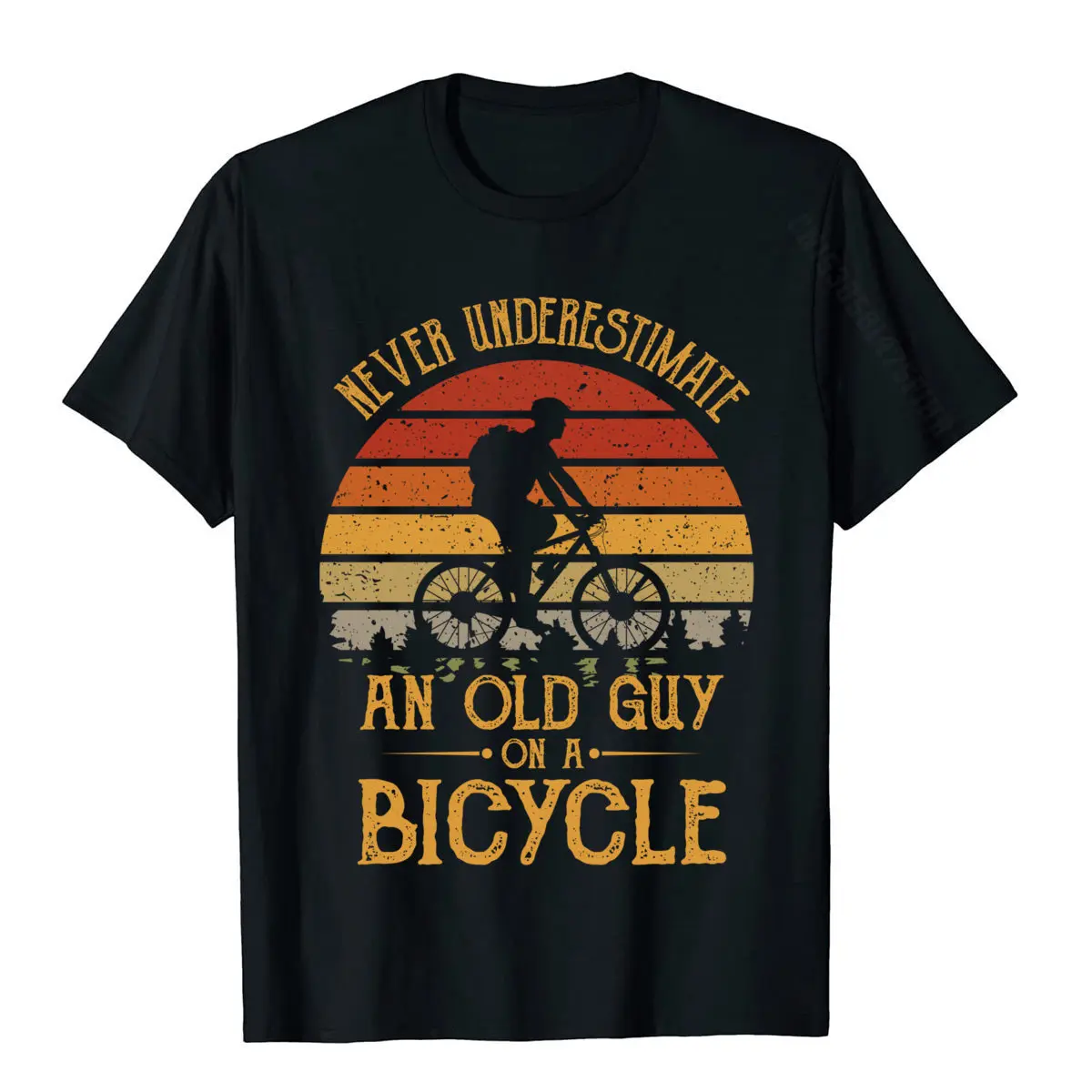 Summer Men Latest cosie Tops & Tees Crew Neck Father Day Cotton T-Shirt Slim Fit Short Sleeve T Shirts Wholesale Vintage Never Underestimate An O d Guy On A Bicyc e Cyc ing ong S eeve T-Shirt__447 black