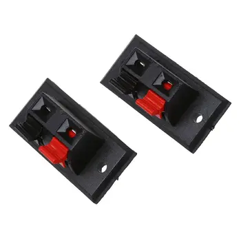 

10 Pcs Single Row Red Black 2 Pin 2 Way Push in Jack Speaker Terminals