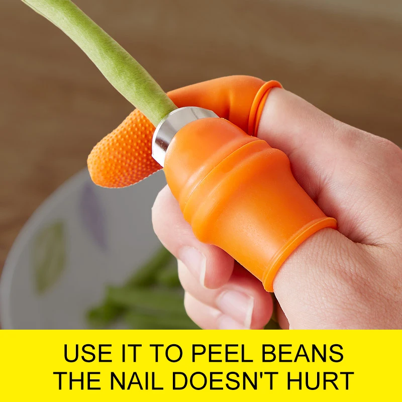 Finger Guard Garden Tool Vegetable Cutter Finger Protector Silicone Thumb Knife Finger Protector Vegetable Harvesting Knife Plant Blade Scissors Cutting Rings Garden Gloves