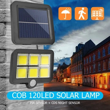 

120 LED COB Durable Solar Energy Powered Wall Split Lamp Emergency Waterproof PIR Motion/Infrared Sensor Courtyard Light