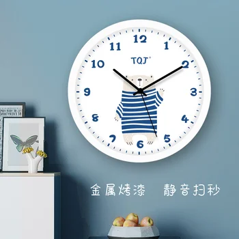 

Silent Wall Clock Cartoon Quartz Creative Kitchen Kids Clock Wall For Children Living Room Horloge Murale Home Decoration YY60WC