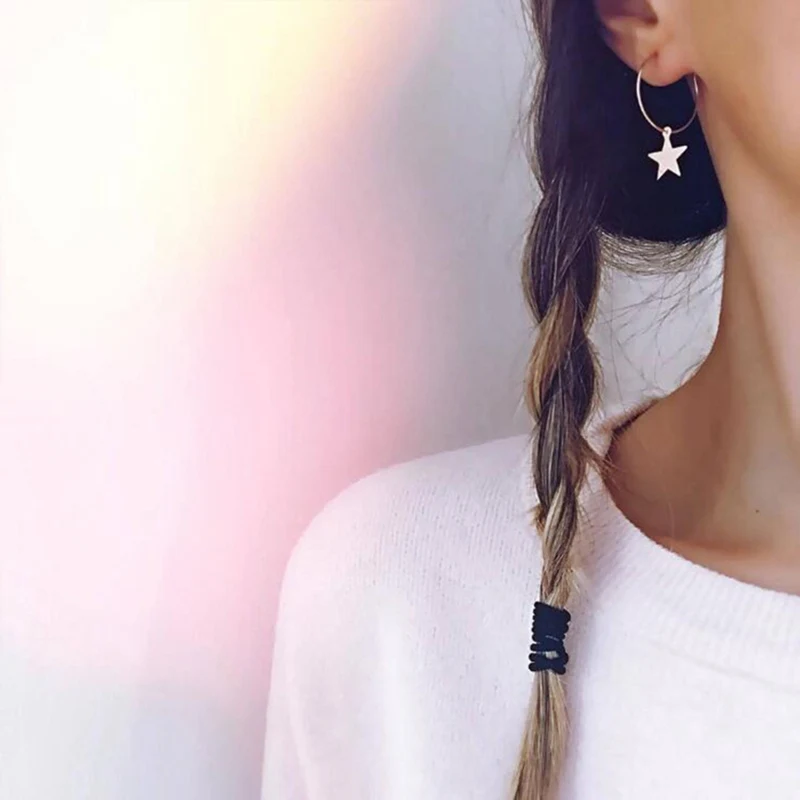 

Simple Large Circle Five Pointed Star Drop Earrings for women Boho Elegant Hoop Big Round Pendant Gold Fashion party Jewelry
