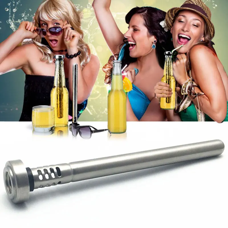 1Pc 21.5cm Portable 304 Stainless Steel Beer Red Wine Cooling Stick Party Barware Home Beverage Stick Cooler Tools Convinient