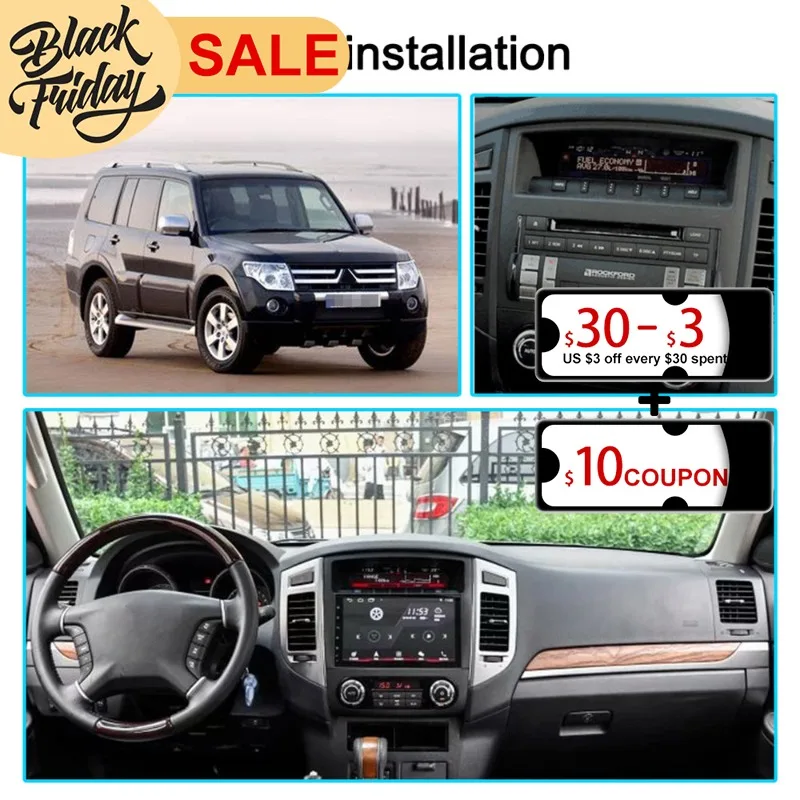

128G Android 0 PX6 is Suitable for Mitsubishi Pajero 2006 2011 GPS Navigation Car Radio Video Stereo Multi-function CarPlay Host