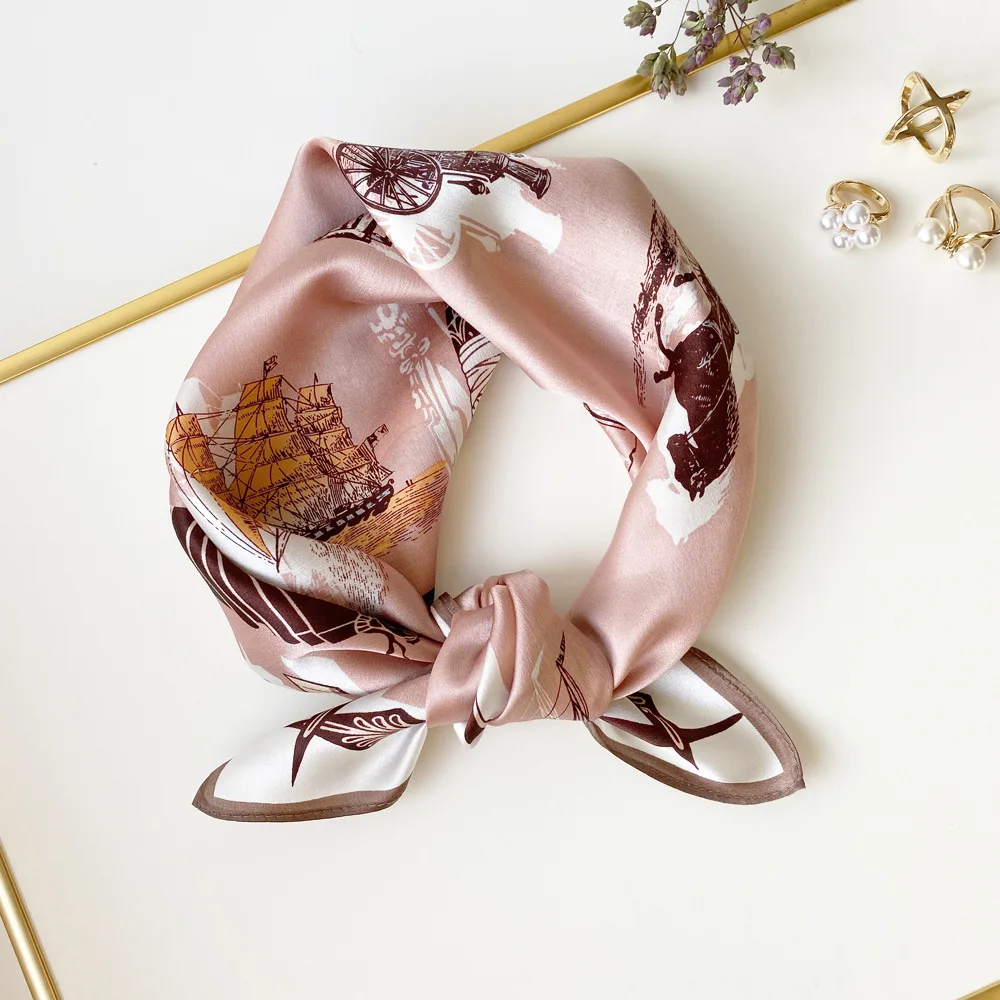 

FreeShip 100% Mulberry Silk (53cmX53cm) New fashion color matching cashew silk scarf simple polka dot square scarf