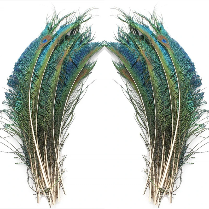 

100pcs/Lot Peacock Feathers Wing Craft Feathers Decoration Feathers for Crafts Plumas Carnaval Pluma Peacock Decor Feather Plume