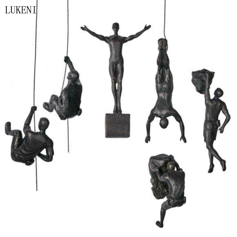Custom Colors Retro Rock Climbing Character Sculpture Wall Hanging Background Wall Home Decoration Hanging Climbing Statue Custom Colors Retro Rock Climbing Character Sculpture Wall Hanging Background Wall Home Decoration Hanging Climbing Statue