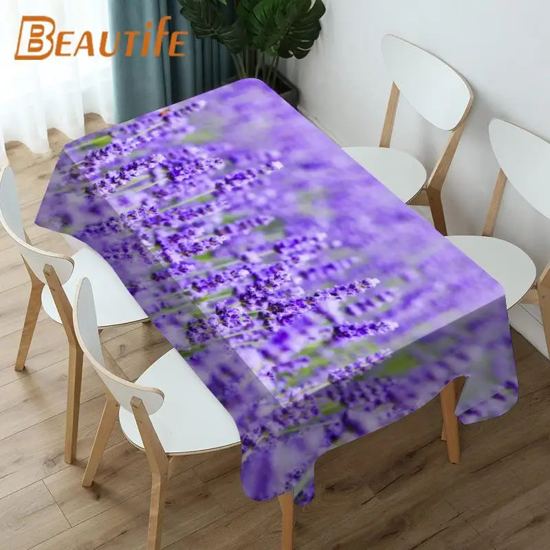 rectangular tablecloth bunches Lavender lavender spring tablecloth,square Italian fabric round customizable,