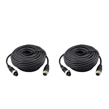 

2Pcs 4Pin Video Extension Cable, Car Rear View Backup Camera Video Extension Cable (5 Meters & 15 Meters)