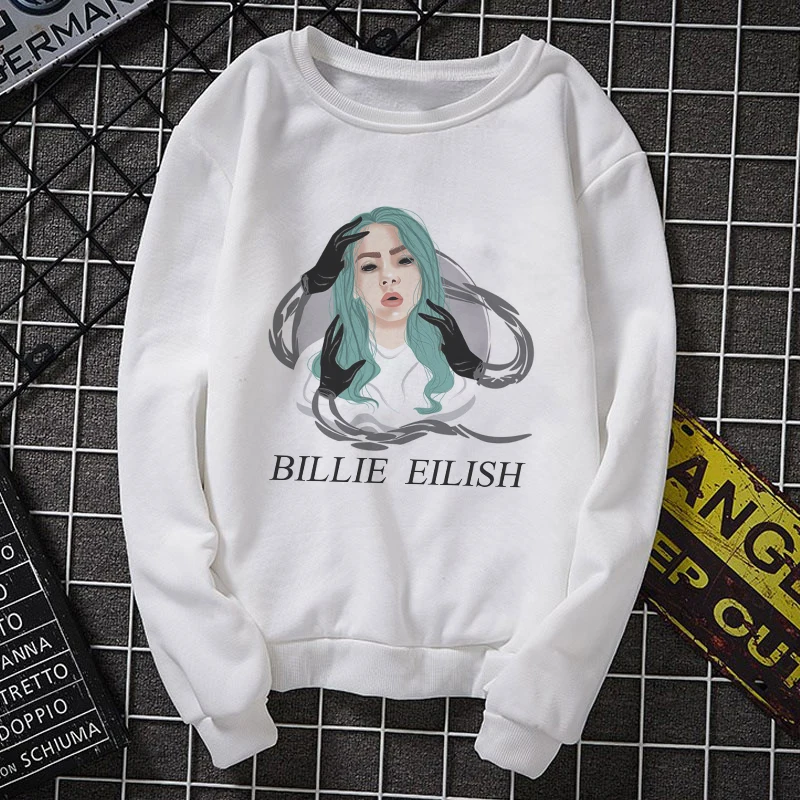 Западная мода; Новинка; Kawaii Billie Eilish для девочек в розовом цвете, Женский свитшот, пуловер для новорожденных мальчиков, куртки с капюшоном на осень с длинными рукавами и принтом Billie Eilish Толстовка - Цвет: 3810