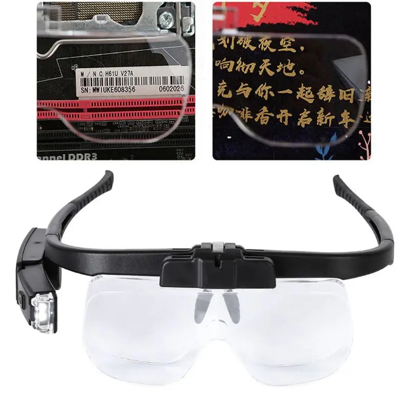 Headband Magnifier Usb Rechargeable Head Mounted Magnifying Glasses