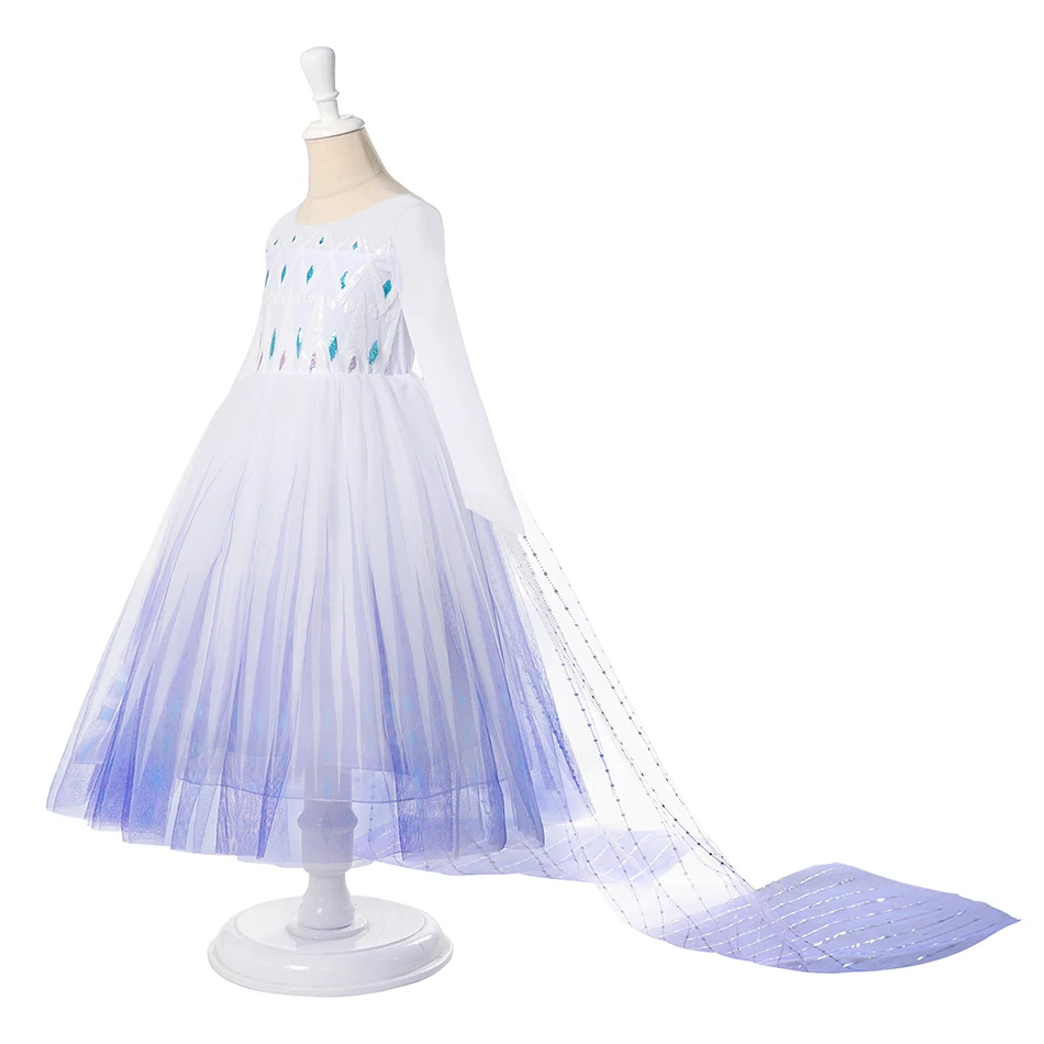 Costume Disney Frozen 2 pour filles, robe de soirée princesse Elsa, robe de  Rhblanche, cadeau d