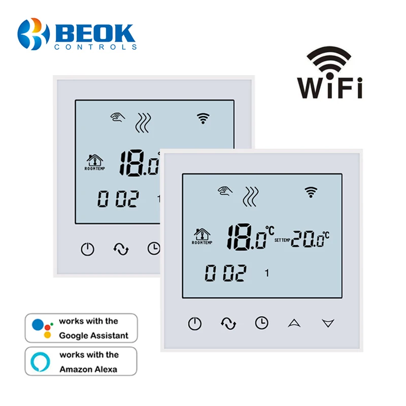 2 Шт. / Упак. Термостат Регулятор Температуры для Теплого Пола Wi-Fi Пульт Дистанционного Управления Еженедельно Программируемыйтермостат