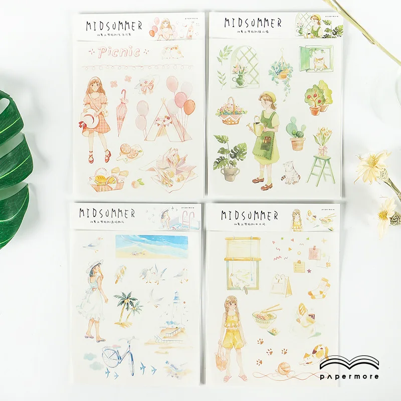 Fresh Girl Series Stickers Diary DIY Scrapbooking Sticker bullet journal Cute School Office Stationery Escolar | Канцтовары для