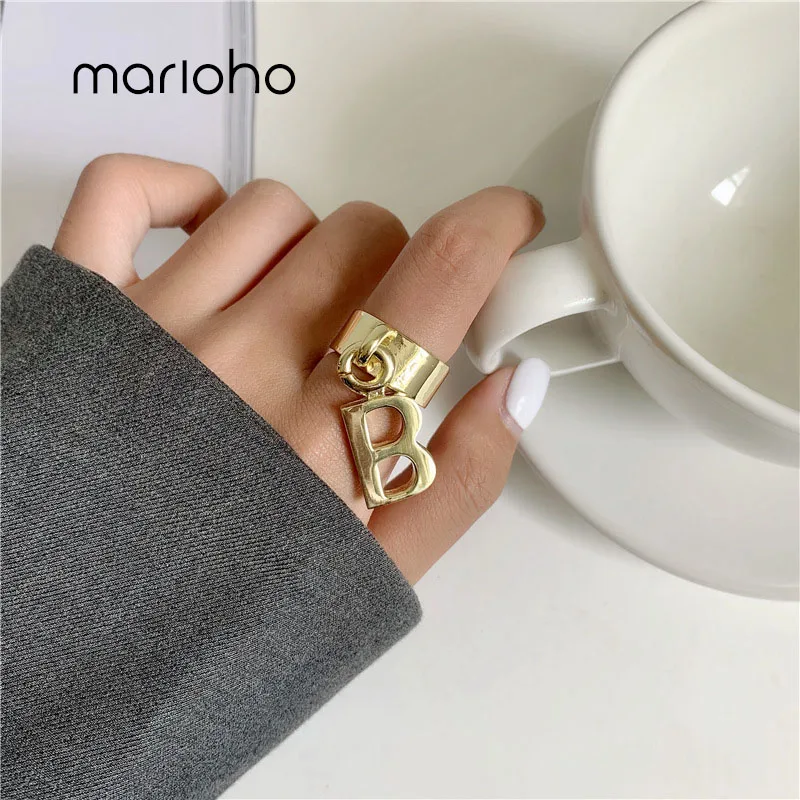 Marioho 1 шт. 2020 Новая мода Буквы B ювелирные изделия для женщин металл золото серебро