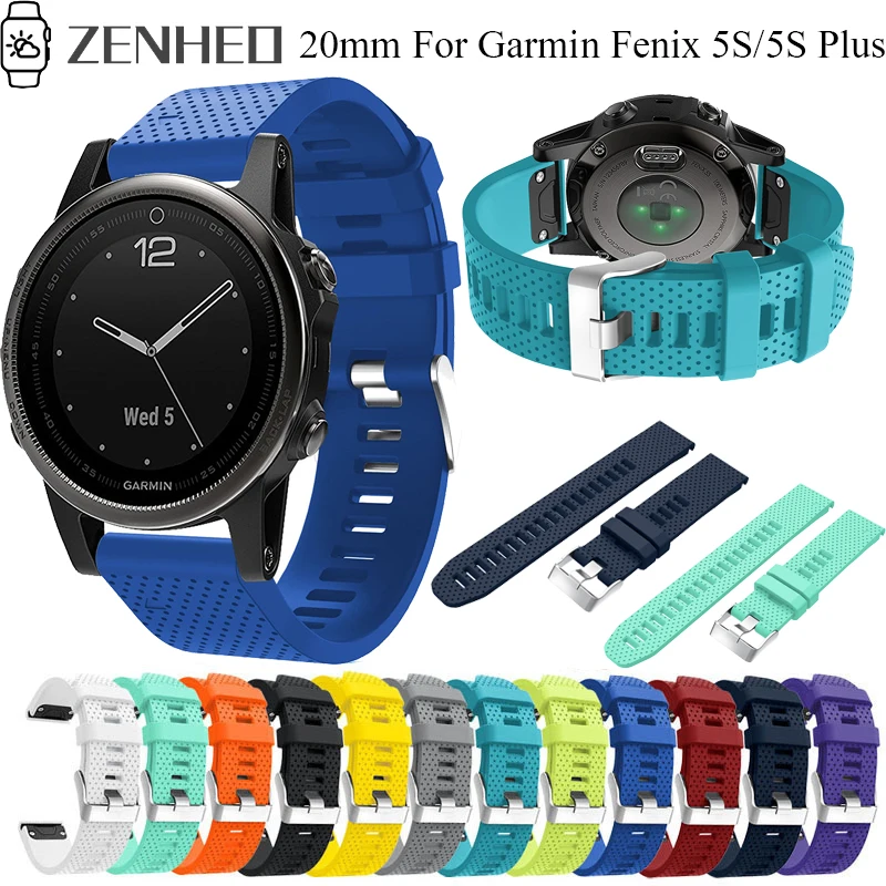 

20mm Silicone watch strap for Garmin Fenix 5S Quick Release band for Garmin Fenix 5S Plus Smart Watch replacement Bracelet