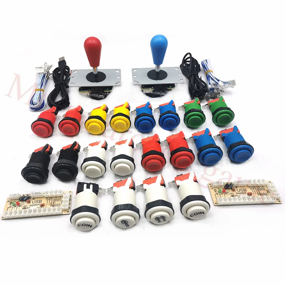 Kit Arcade A 2 Giocatori Encoder Usb Arcade A Ritardo Zero Per Pc Pulsante In Stile Happ Ripberry Pi Con Joystick Sanwa Per Armadio Arcade