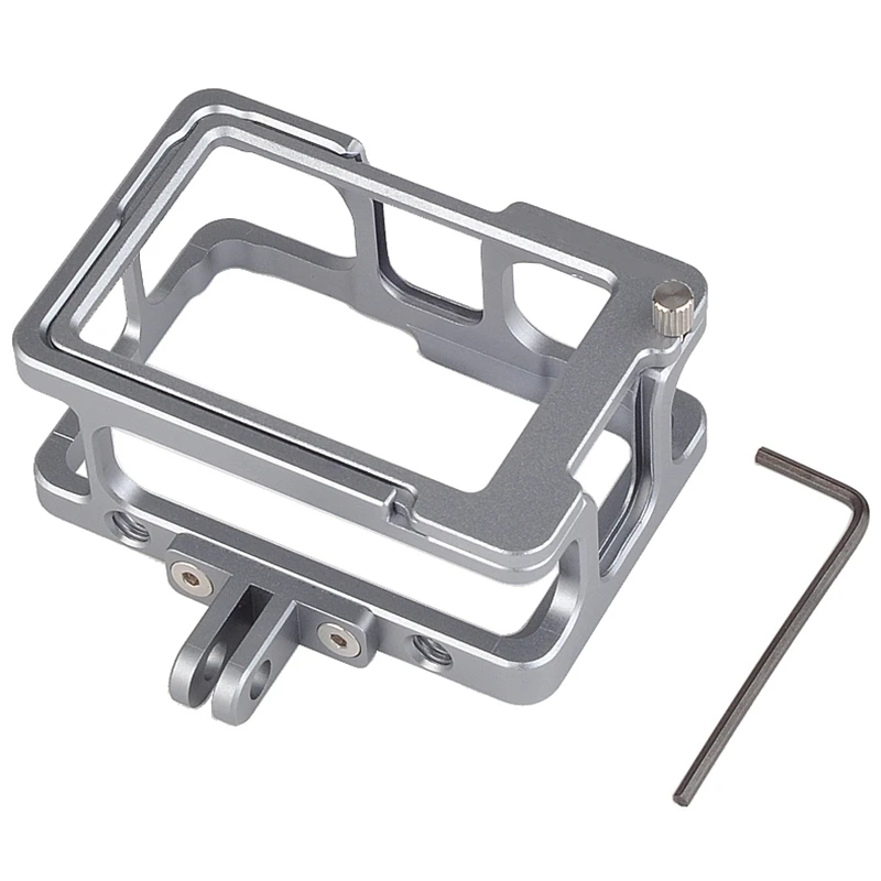 

Vlogging Metal Cage Case For Osmo Action Camera Frame Vlog Case With 2 Cold Shoe Mount For Microphone Led Video Light