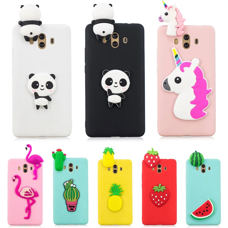 Custodia Per Telefono In Silicone Kawaii 3D Panda Unicorn Cactus Ananas Per Huawei Mate 10 20 30 Lite Mate 20 Pro Custodia Etui Donna Bambino