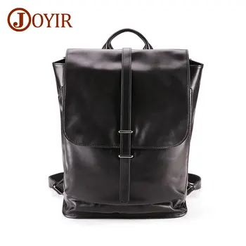 

JOYIR Travel Men Casual Rucksack Bag Genuine Leather Backpack High Capacity Backpacks Vintage Daypack Multi Pocket Men Knapsack