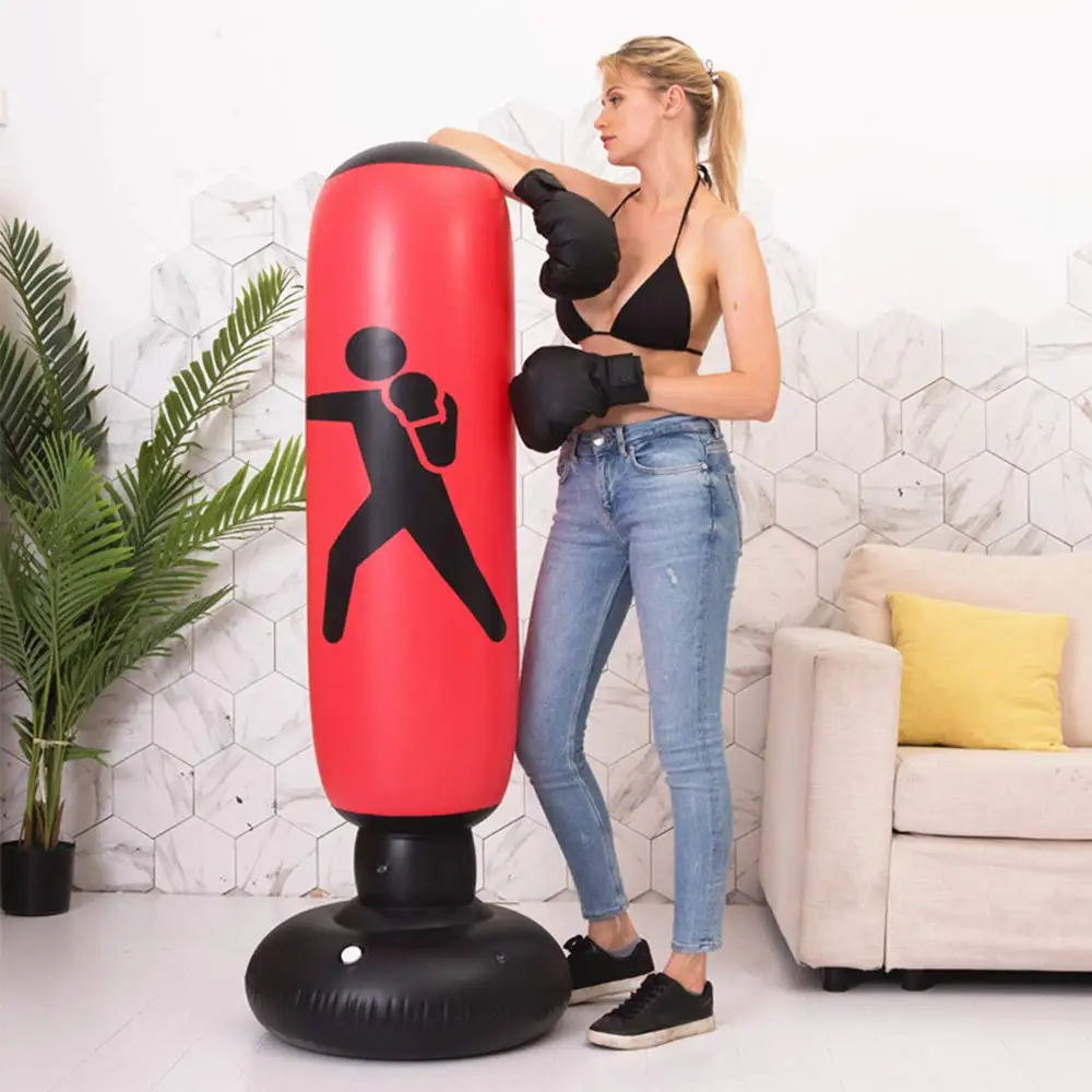 

Inflatable Boxing Sandbag Tumbler Free-Stand Pressure Relief Punching Bag Thai Boxer Gym Heavy Musculation Sandbag 1.6M