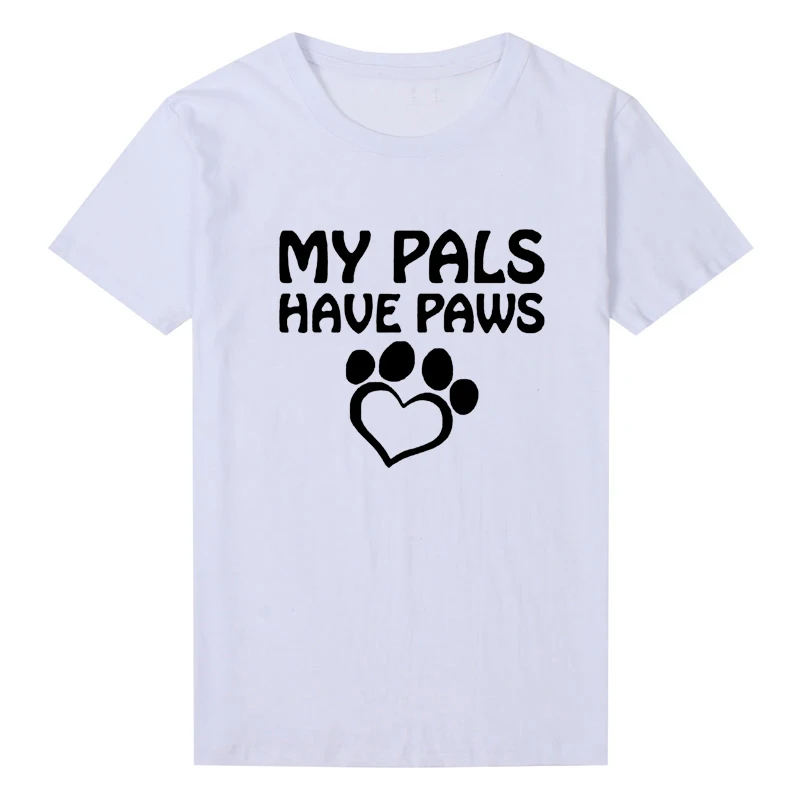 Модные футболки с надписью «My Pals Have Paws», «Cat», «Dog», «Mom», футболки с надписью «Love», хлопчатобумажная женская футболка с круглым вырезом и коротким рукавом, топы для мам и мам