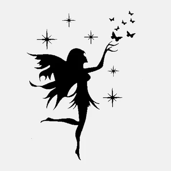 

Dawasaru Fairy Butterfly Removable Lovely Car Sticker Personalized Decal Laptop Truck Motorcycle Auto Accessories PVC,16cm*13cm