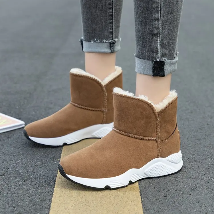 

Snow Boots Woman 2019 Winter Women Ankle Boot Korean Fashion Non-slip Flat Booties Keep Warm Ladies Shoes Botas Mujer