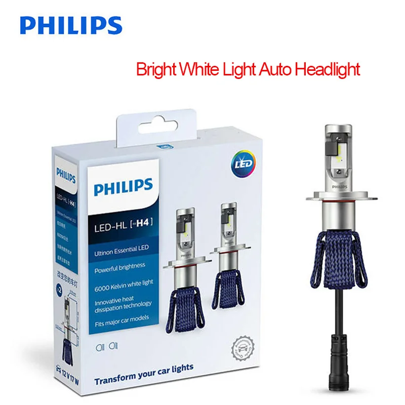 Philips Ultinon Essential светодиодный H4 H7 9003 автомобильный дальний/ближний свет 6000K яркий