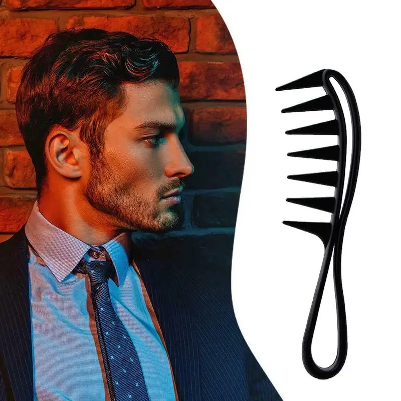 Black Wide Tooth Set Oil Comb Texture Comb Big Back Hair Comb Retro Hair Style Beard Comb Hair Care